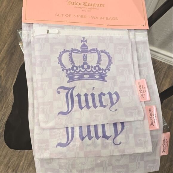 Juicy Couture J Crown Logo Set if 3 Mesh Wash Bags - Picture 4 of 7